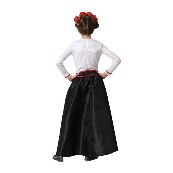 Костюм Девочки Мексиканский Скелет - ATOSA - Размер 5/6 лет - Хэллоуин/День Мёртвых