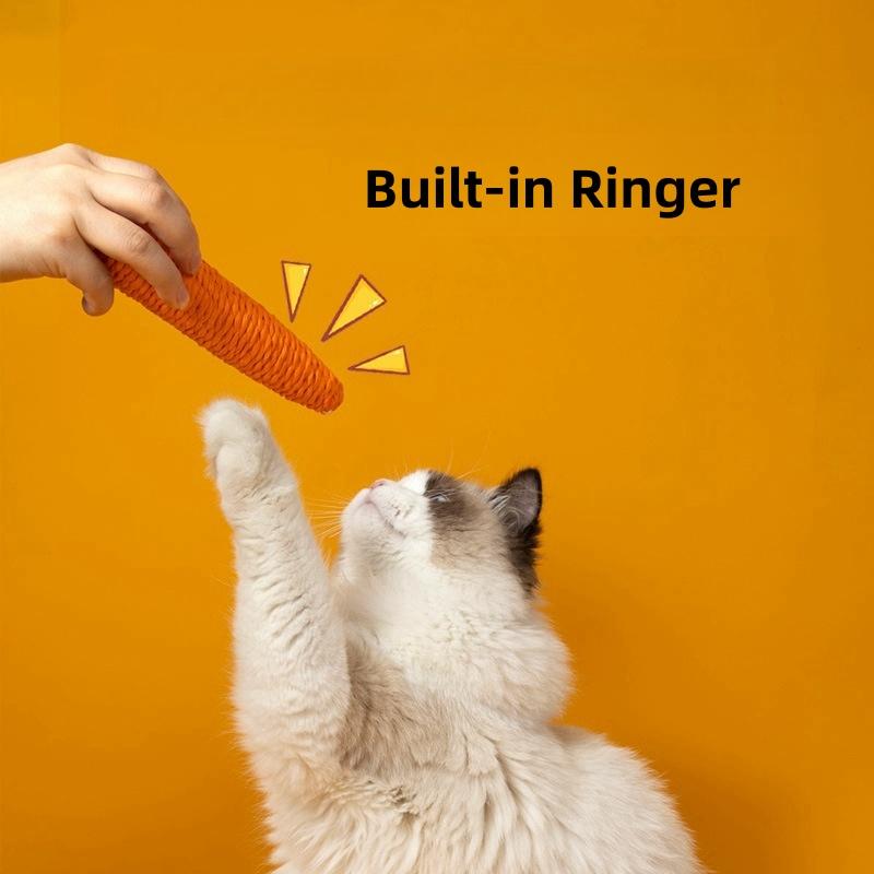 Игрушка для кошек Морковка для кошек Звуковая защитная веревка для когтеточки Чистка зубов Интерактивная игрушка для кошек Морковка для жевания Товары для животных