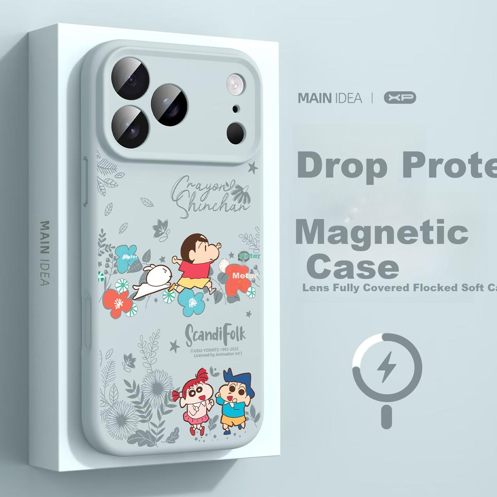 XP iPhone 17 Pro Max Full-Coverage Lens Protective Case iPhone 17 Pro Max Shockproof Cooling Magnetic Liquid Silicone Protective Case - Distant Blue