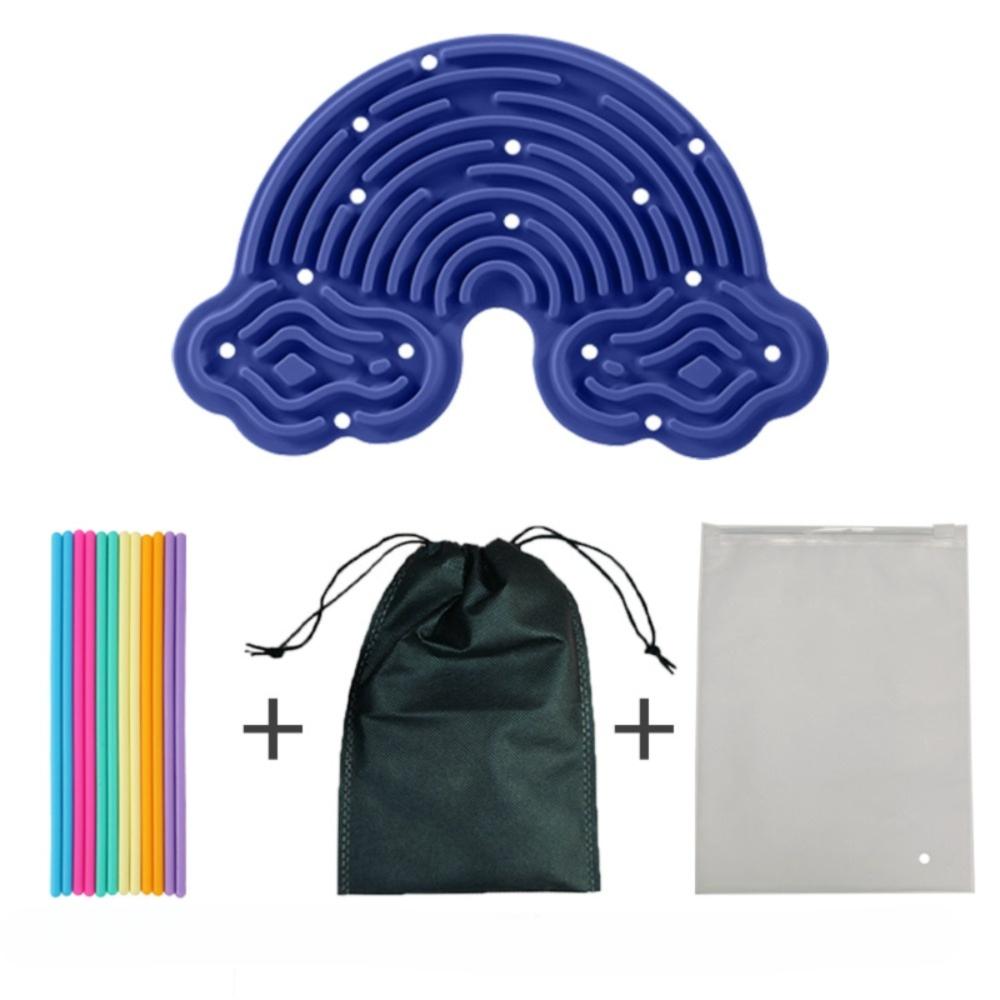 12 Strings Sensory Activity Board Silicone Rainbow Sensory Toys New Fidget Toy Kids Adults