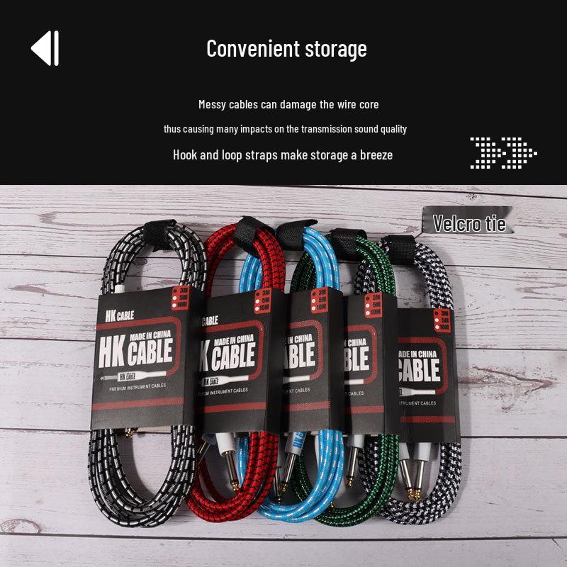 Нейлоновый плетеный соединительный кабель для педалей эффектов с шумоподавлением для электро- и акустических гитар