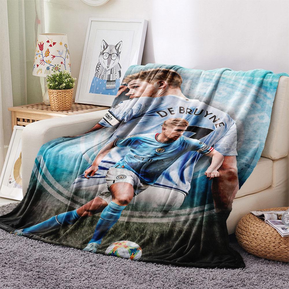 Kevin De Bruyne Printed Flannel Blanket, soft throw for bedroom sofa, washable,soccer fan merchandise, great gift.
