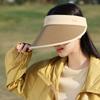 Ice Anti-Ultraviolet Sun Hat Women'S Fashion Sun Hat Outdoor Beach Hat Zipper Dual-Purpose Hat