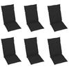 Folding Garden Chairs Set 6 Pieces with Cushions Solid Acacia Wood