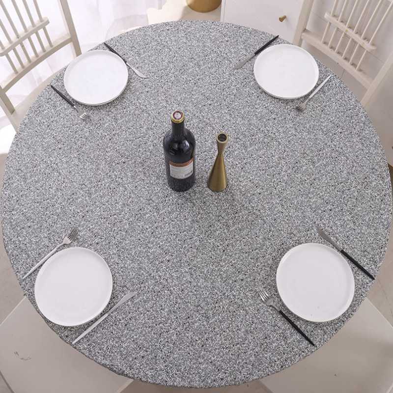 Пластиковая скатерть с эластичной лентой из ПВХ, деревянная, маслостойкая, флисовая, круглая, водонепроницаемая, утолщенная, прозрачная, с принтом