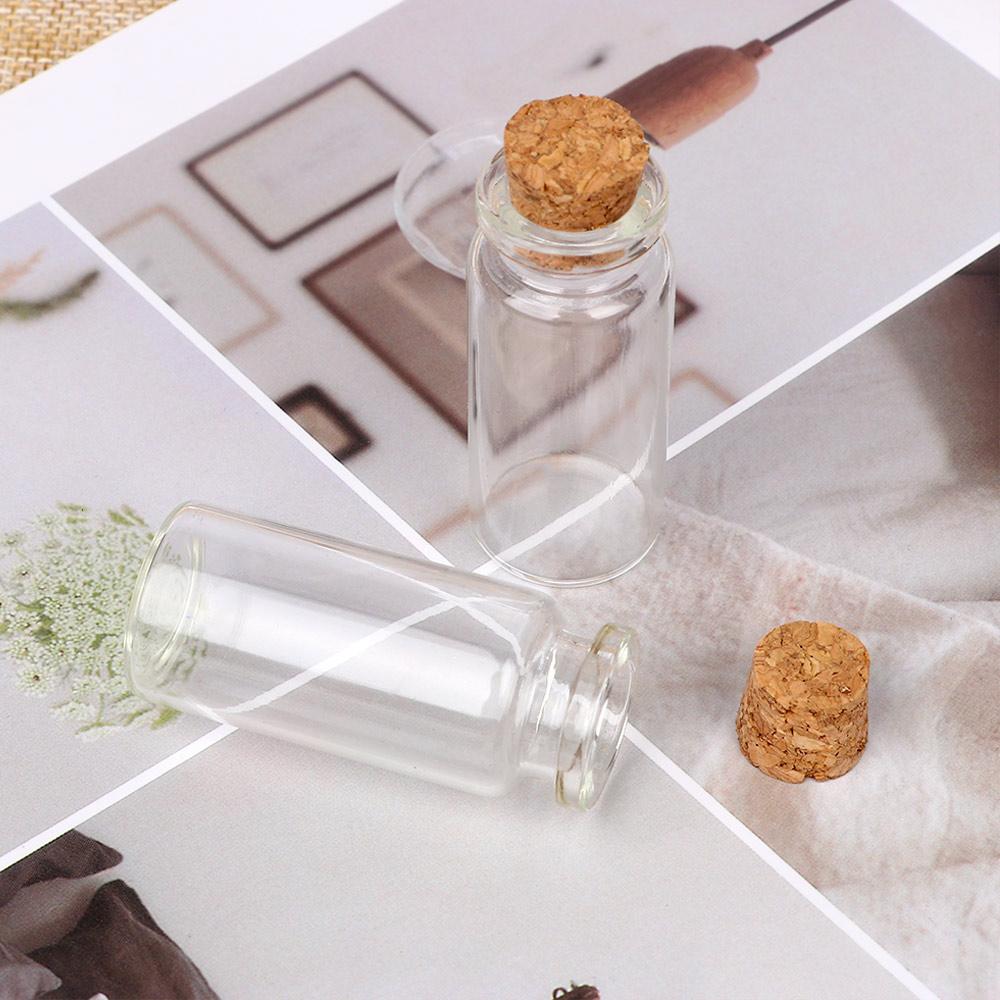 Newest Home Decoration 10ml Glass Craft Containers Mini Cork Stopper Glass Bottle Mini Messages Jar
