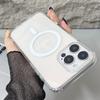 Luxury Clear Magnetic Case for MagSafe for iPhone 16 Plus 16 Pro Max Case With Camera Touch Buttons Case Wireless Charging Cover