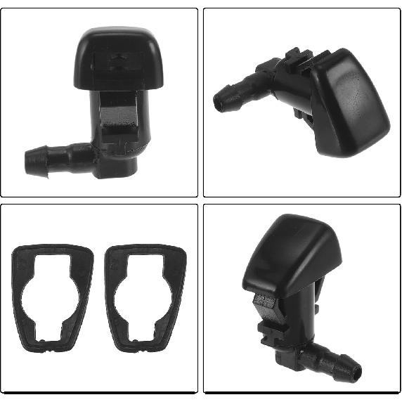 2 Pcs Front Windshield Washer Nozzle 2 Pcs Gasket for Chevy Colorado 2015-2023 Windshield Spray Nozzles Wiper Spray Washer Jet No.22944961 Black