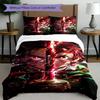3pcs Duvet Cover Set (1*Duvet Cover + 2*Pillowcase, Without Core), Demon Slayer Print Bedding Set, Bedroom Decor, All‑Season, Birthday Gift