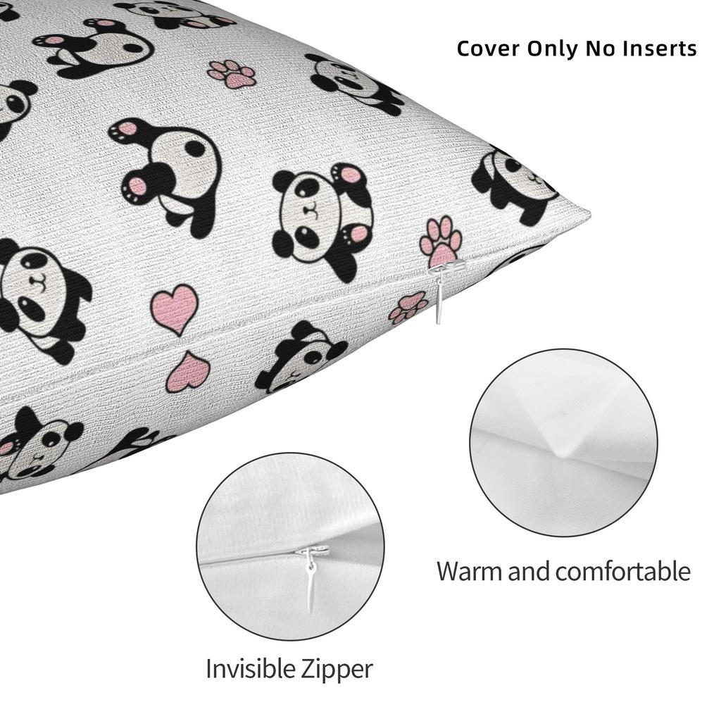 Panda Animal Square Pillow Case Cushion Covers Funny Zipper Decor Pillowcase For Car 18"