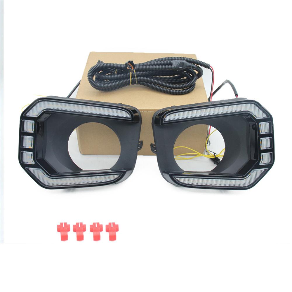 2x LED DRL Driving Turn Signal Lamp Fog Light Bezel For Toyota Tacoma 2016-2023