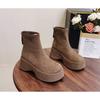 Trifle Platform Booties Women's  Fall/Winter New Maillard Small Skinny Boots