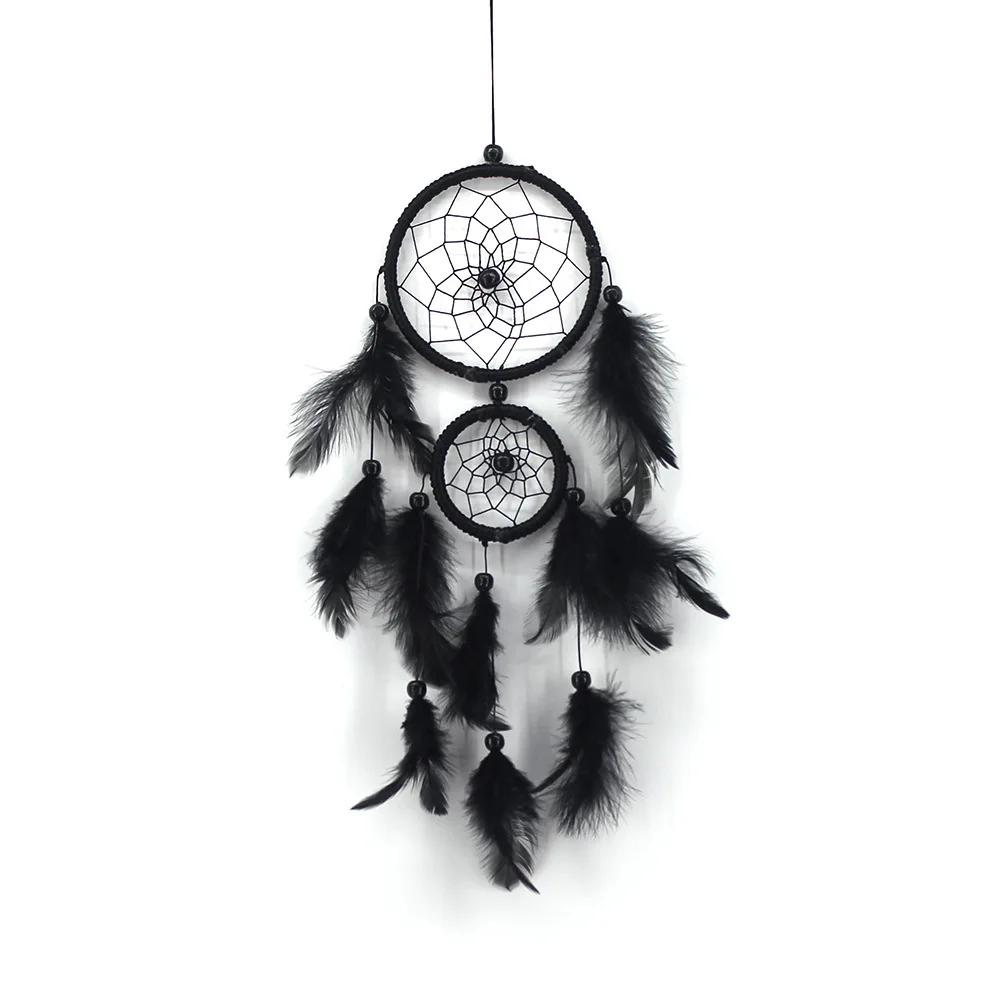 Feather Pendant Decoration Ornament Car Pendant Feather Wind Chimes Decor DIY Handmade Dream Catcher Material Kit