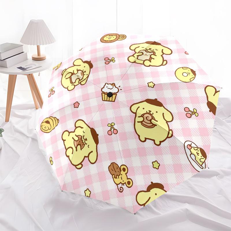 1pc Cute Puppies and Pastries Pattern Umbrella with Plastic Handle, Suitable for All Seasons Outdoor YUSAN386
