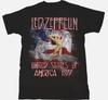 РАСПРОДАЖА Футболка с флагом Led Zeppelin Тур по США 1977 года Футболка унисекс с изображением метал-рок группы Led Zeppelin