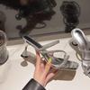 Модные женские босоножки с открытым носком на высоком каблуке, летняя обувь, модные ремешки со стразами, уличные сандалии 35 39 Sandalias De Mujer
