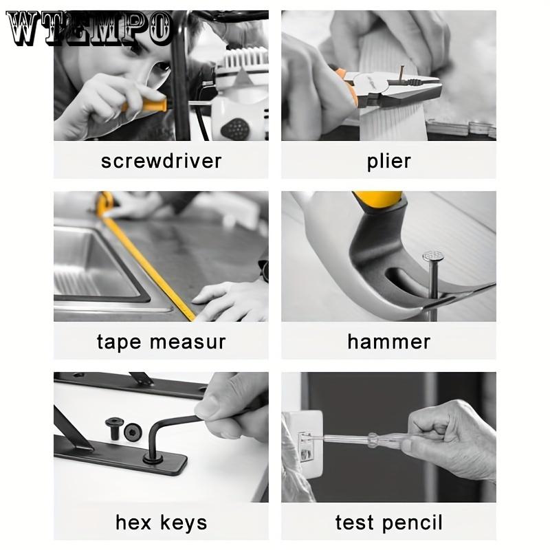 24pcs Tool Set, General Household Hand Tool Kit, With Plastic Toolbox Storage Case, Blue For Woman-Include All Essentials, College, Apartment, Room