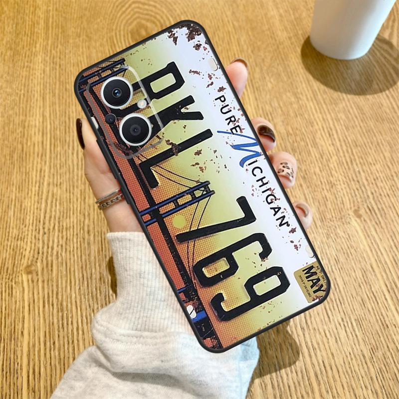 Retro Funny License Plate Funda For OPPO Reno 13 F 14F 12F 11F 8T 7 8 Lite 10 11 12 14 OPPO Find X5 X6 X8 X9 Pro Case