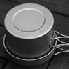 1100ML / 1600ML Titanium Pot Pan Set Super Lightweight Camping Cookware Set Portable Cooking Tool
