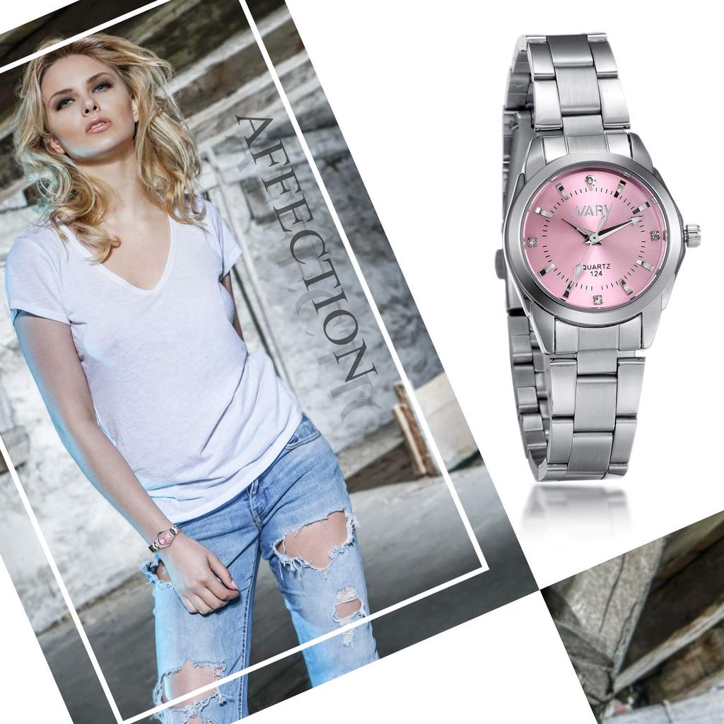 JEWELRYWE Стильные водонепроницаемые аналоговые часы для женщин с ремешком из нержавеющей стали, Модные часы, Женские аксессуары, Идеально подходят для дней рождения,