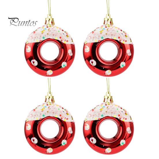 4 шт. рождественские украшения, подвески в виде пончиков, подвесные украшения для рождественской елки, реквизит для вечеринки, подвеска, домашний декор