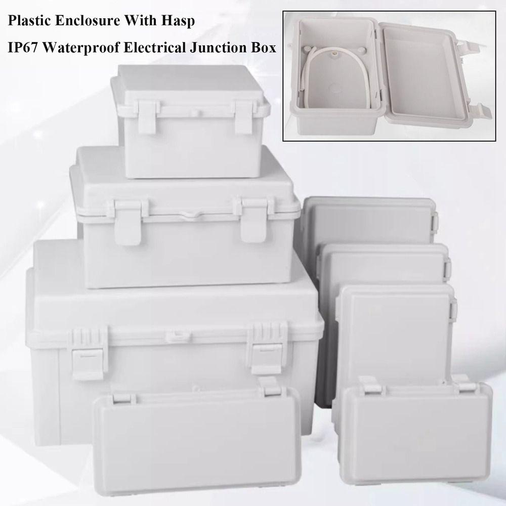 IP67 Electrical Junction Box Waterproof White Outdoor Sealed Switch Power Case Plastic Enclosure With Hasp Distribution Boxes