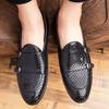 Роскошная мода Новый дизайнер Черные кожаные слипоны Мужские остроносые лоферы с ремешком-монком Свадебное платье Выпускной вечер Формальная обувь
