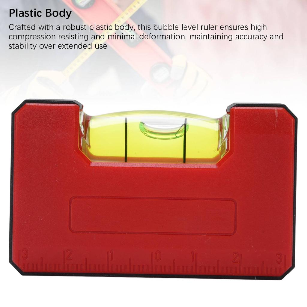 Магнитный уровень Пластиковый большой уровень с пузырьком Измерительный инструмент Шкала 6 см Точность 0,5 мм