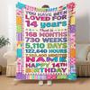 Happy 14Th Birthday Celebration Lightweight Personalized Name Comfortable For Sofa Couch Office Bed Picnics Four Seasons Multipurpose Digital Print