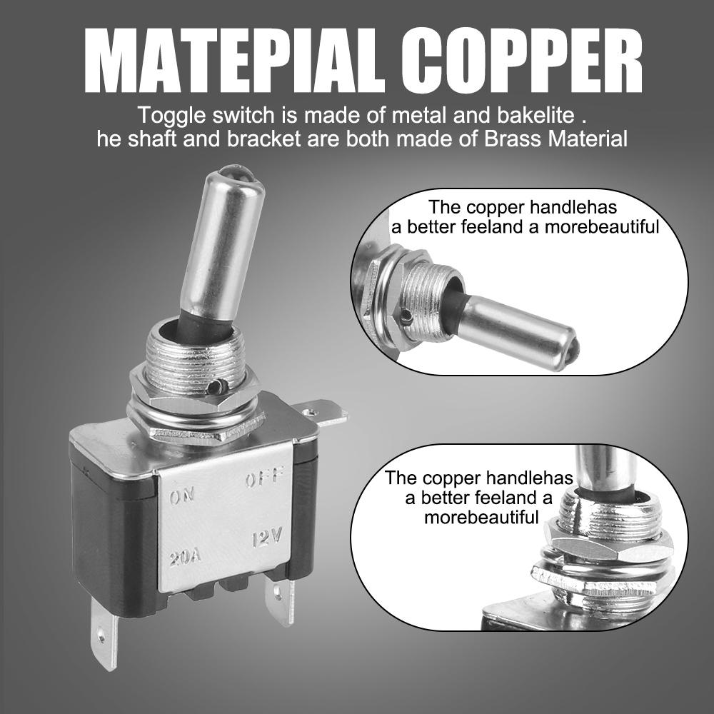 Control On/Off 12V 20A 1PCS Car Auto Cover LED Light SPST Toggle Rocker Switch Toggle Switch LED Switch With Protective Cover