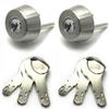 D-TX34-33, 2 Identical D9 Cylinder Locks with 6 Keys, Silver Color