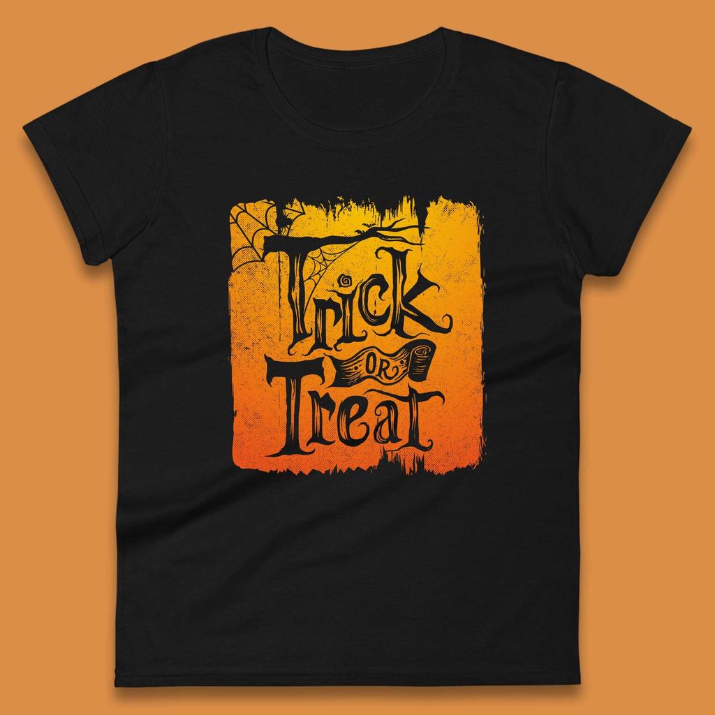 Trick Or Treat Happy Halloween Spooky Season Halloween Vibes Womens Tee T Shirt Mens Tops Unisex Top