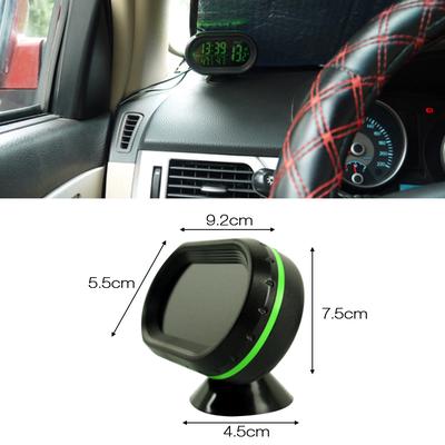 Автомобильный термометр, цифровые часы, 12 В постоянного тока, автомобильные часы со светодиодной подсветкой, автоматический двойной датчик температуры