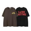 Mens Retro Streetwear Oversized Cotton Tee With Inverted Graphic Print - Los Angeles Inspired Casual Top