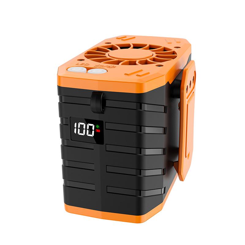 Portable Waist-Hanging USB Fan with Large Battery and Semiconductor Cooling - Ideal for Outdoor and Construction Use