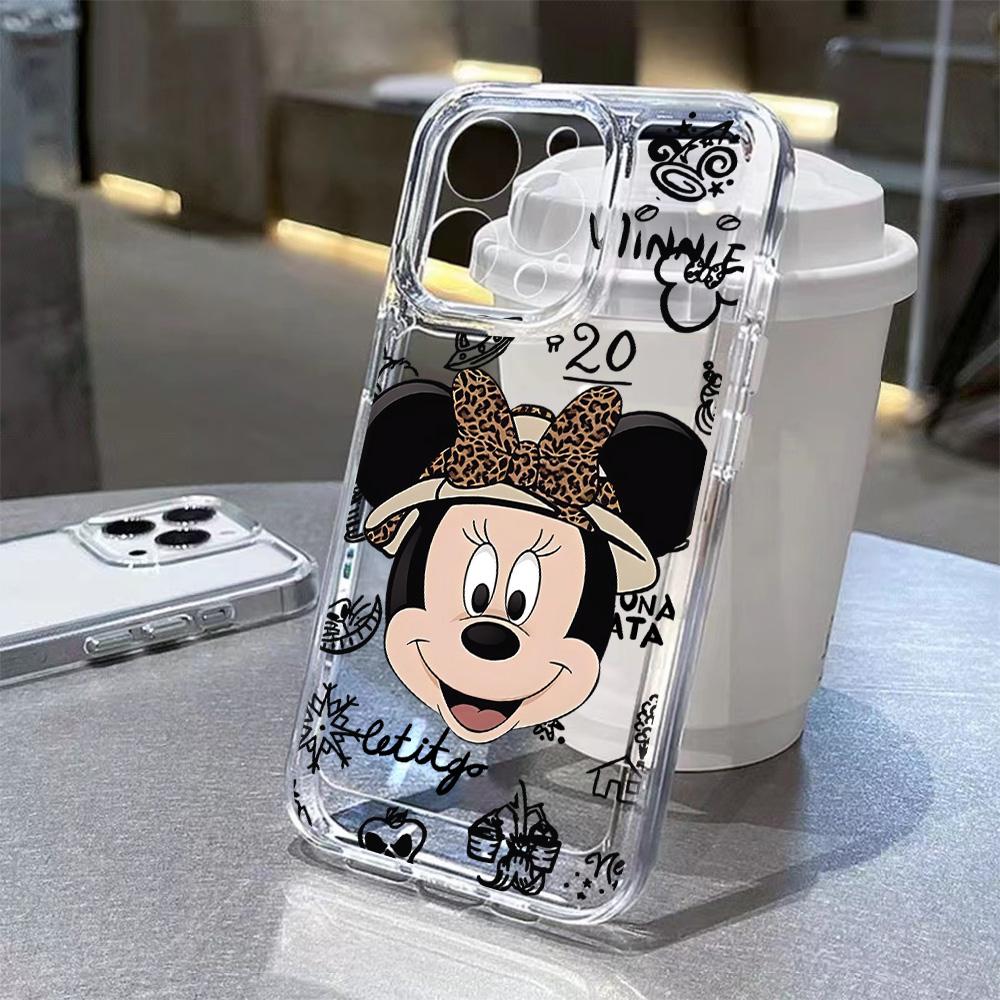 Phone Case For Samsung Galaxy S26 S25 S24 S23 S22 S21 S20 FE Note20 Note10 Edge Plus Ultra Lite 5G Clear Leopard Minnies Mickeys