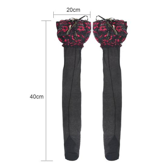 Сексуальные широкие кружевные силиконовые бандажные чулки до бедра, длинные носки выше колена