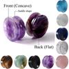 1Pair New Design Amethyst Tiger Cat Eye Howlite Crystal Stone Concave Ear Plug Double Flare Solid Gauge Piercing Jewelry