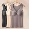 Ladies Thermal Fleece Lined Undershirt Self Heating Seamless Padded Winter Top