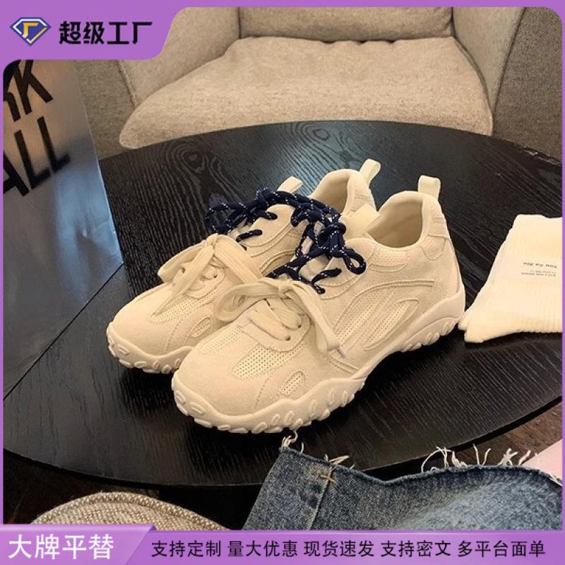 Grape Mom 2025 Autumn New Platform Sports Shoes Casual Wind Breathable Mesh Dad Shoes Summer Light and Thin
