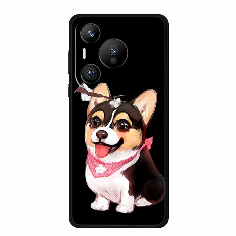 Черный силиконовый чехол для Huawei Pura 70 Pro Чехол Мультяшный кот Мягкая задняя крышка для Honor 400 Pro 5G Чехол для телефона 400Pro Coque Funda