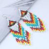 Женские богемные длинные серьги с кисточками из бисера, висячие серьги-крючки, вечерние ювелирные изделия, подарок