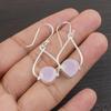 Rose Chalcedony Gemstone Jewelry, Handmade 925 Solid Sterling Silver Jewelry, Designer Silver Earrings Gift for Sister