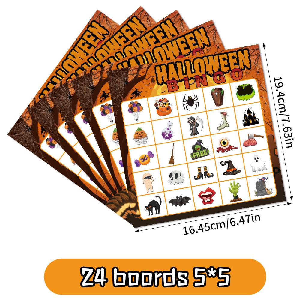 Halloween Celebration Bingo Game With Call Cards And Sticker Accessories For Kids And Family