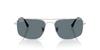 Солнцезащитные очки Ray-Ban Explorer 3, темно-синие, ширина линзы 0RB3779, унисекс, оправа/серебристая, линза/кристально-поляризованная, 56 мм,