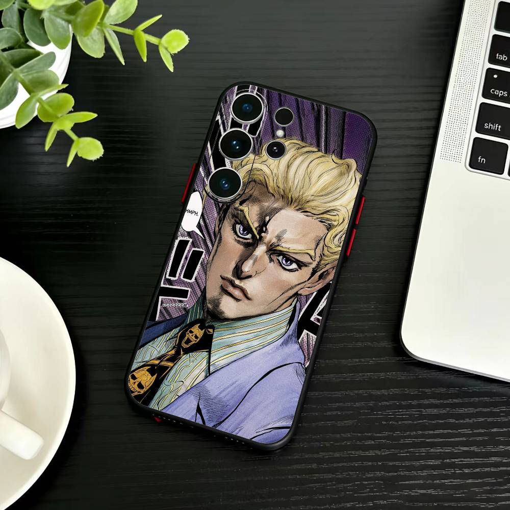 Чехол для телефона K-Anime Jojo's Bizarre Adventure для Samsung S26, S25, S24, S23, S22, S21, S20, Ultra, Plus, FE Черный Мягкий Чехол