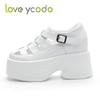 love ycodo Брендовые женские и студенческие летние сандалии из натуральной кожи на толстой подошве