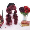 Long Hair Red Wine Color Wave Wig Cosplay Party Daily Synthetic Wig Female High-Density Temperature Fiber