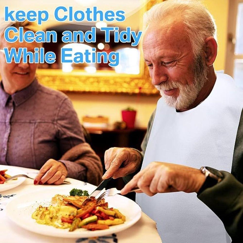 Stain Resistant Elderly Bib Washable Saliva Towel Multi-purpose Adult Bibs a Mess-Free Diet