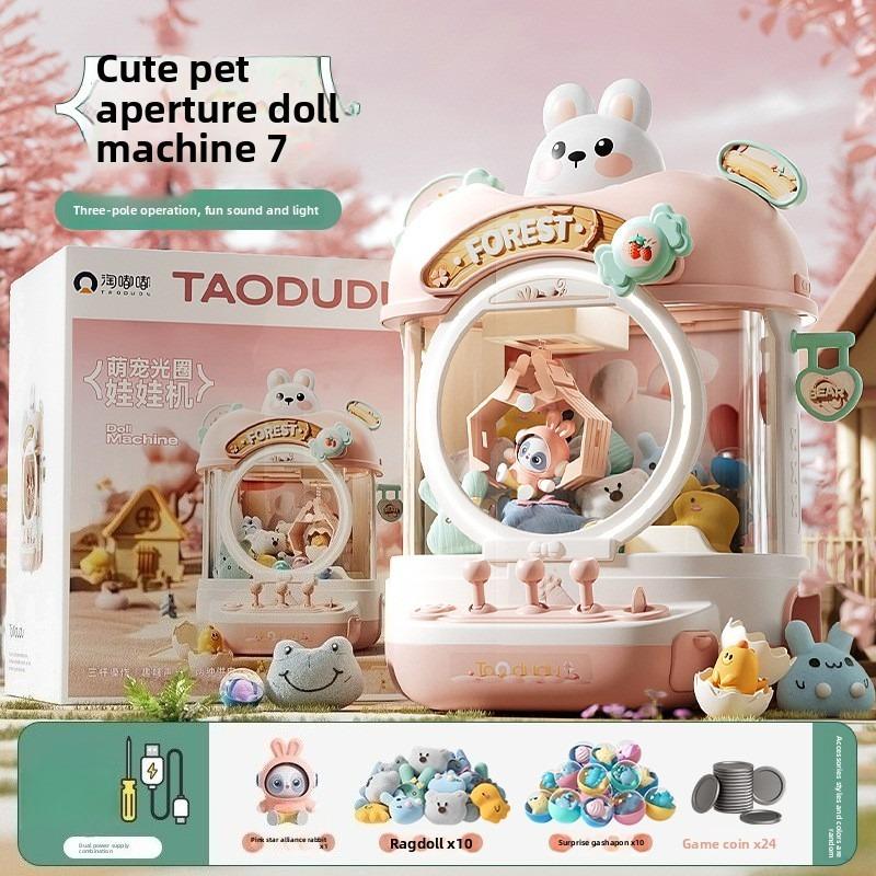 Игровой автомат для кукол Сделай сам Детский игровой автомат с монетоприемником Мини-кран для захвата игрушек Музыкальная кукла Детские рождественские подарки Игрушка для мальчика и девочки